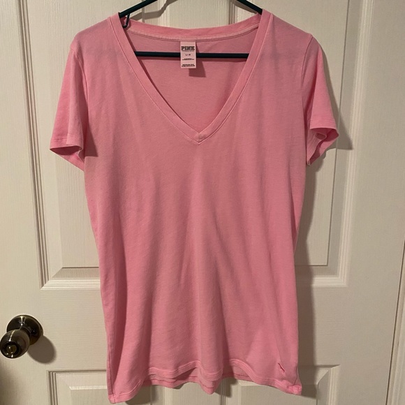 Pink V Neck T-shirt - Picture 2 of 3